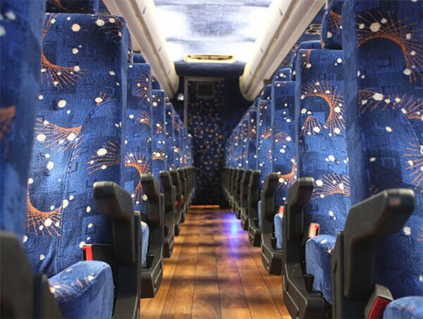 Erie 50 passenger Charter Bus Interior