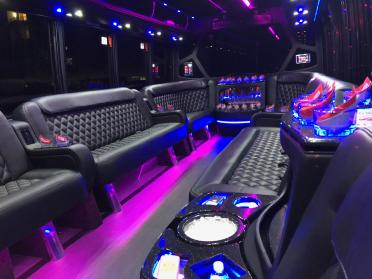 Cincinnati 15 Passenger Party Bus Interior
