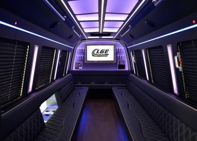 Pittsburgh 18 Passenger Limo Bus Interior