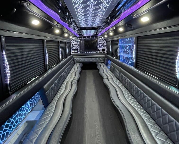 Grand Rapids 30 Passenger Party Bus White Interior