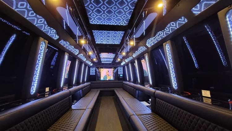 Cincinnati 40 Passenger Limo Bus Interior